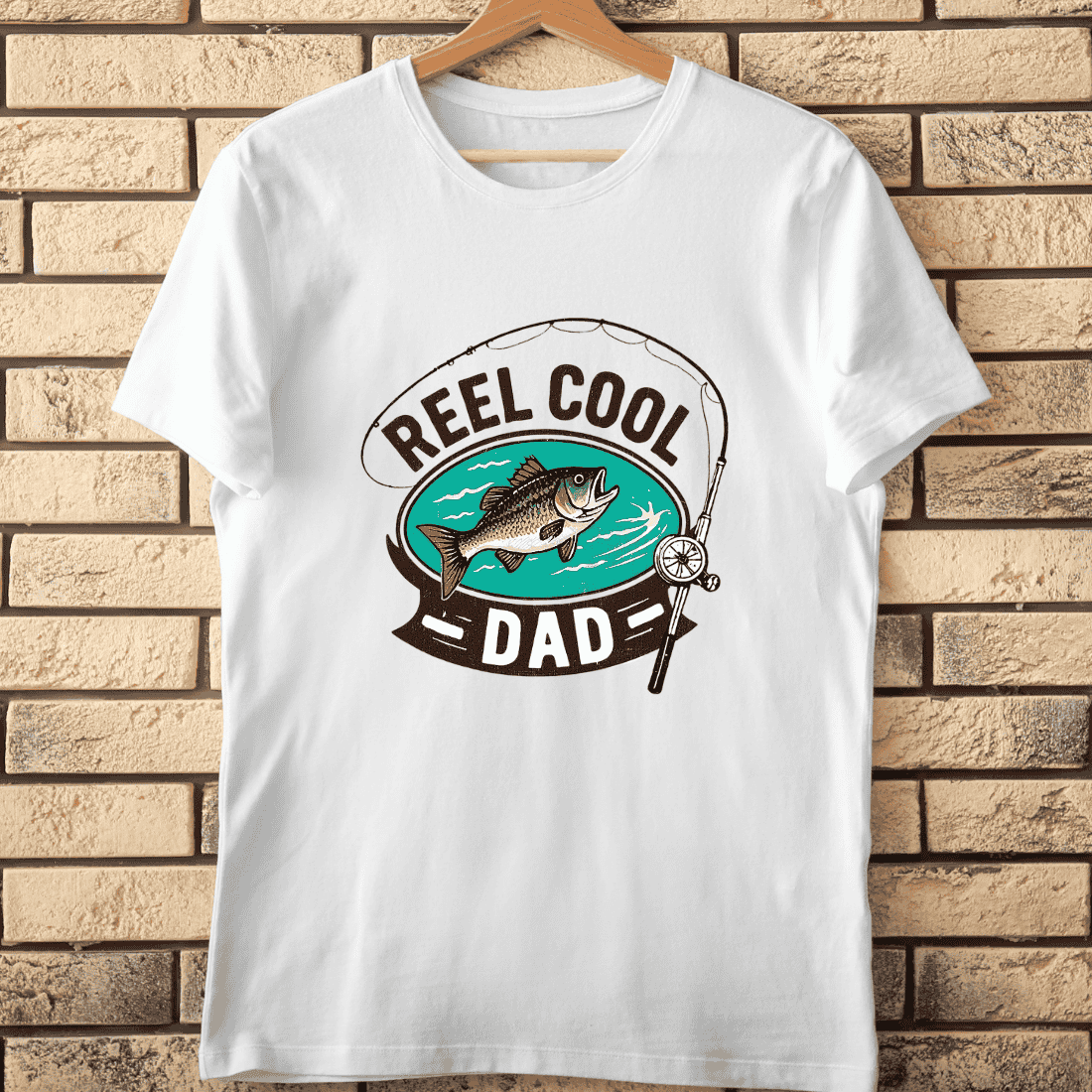 Reel Cool Dad Fishing T-Shirt Design cover image.
