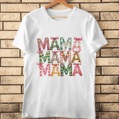 Playful Mama Letter Collection T-Shirt Design cover image.