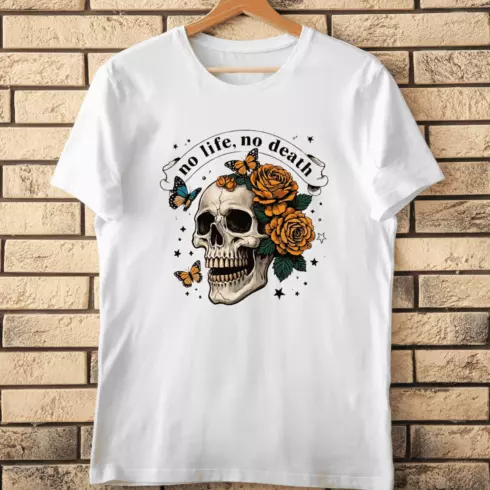 No Life No Death Skull T-Shirt Design cover image.