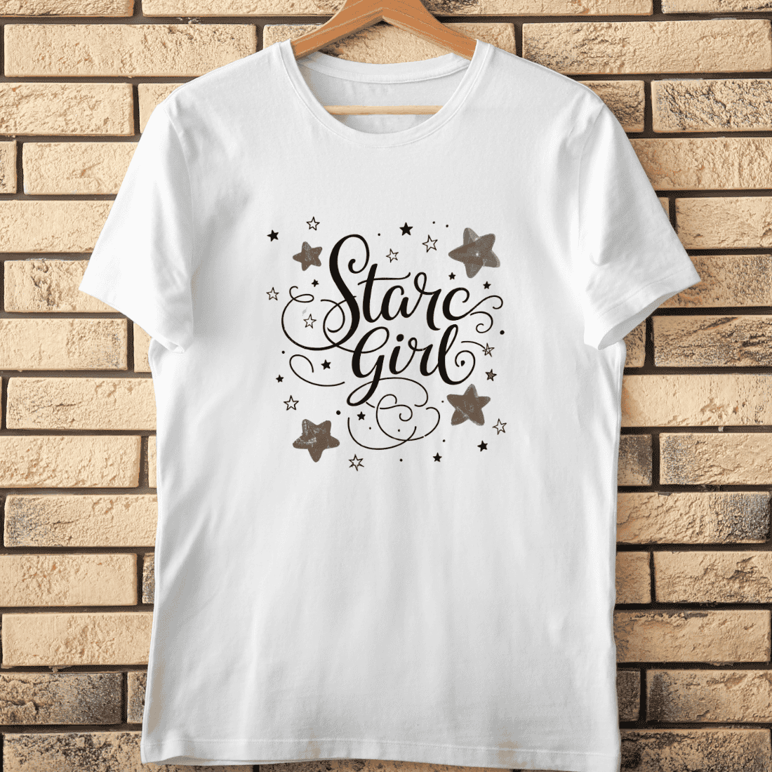 Cosmic Star Girl T-Shirt Design cover image.