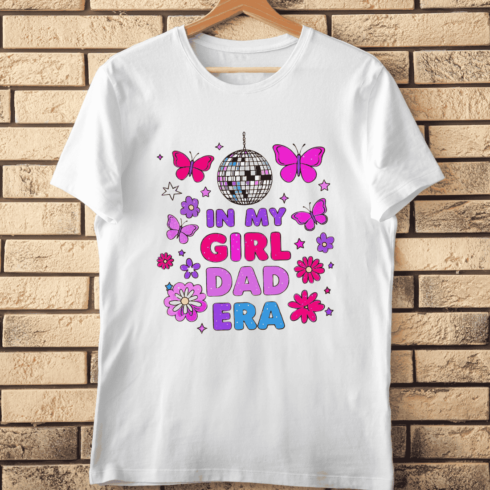 Fun Girl Dad Disco Ball T-Shirt Design cover image.
