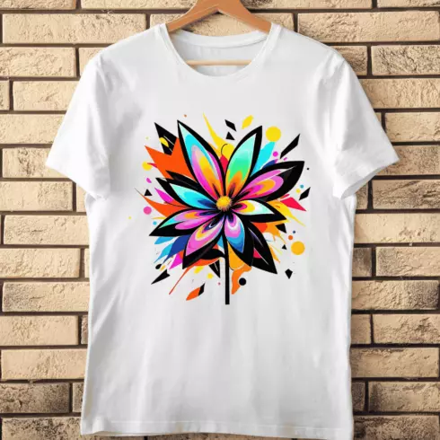 Groovy Psychedelic Bloom Art T-Shirt Design cover image.