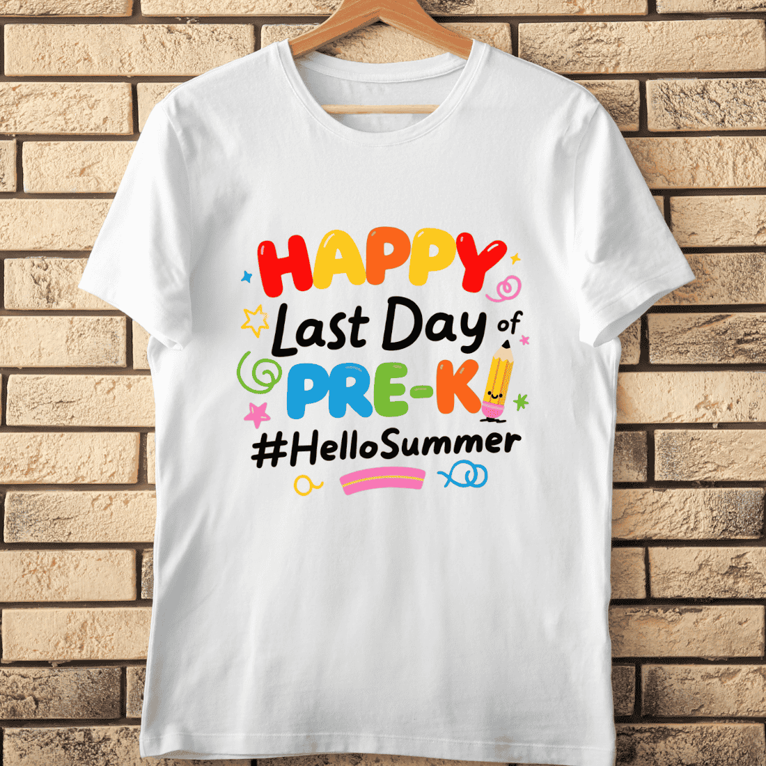 Happy Last Day of Pre-K T-Shirt Design cover image.