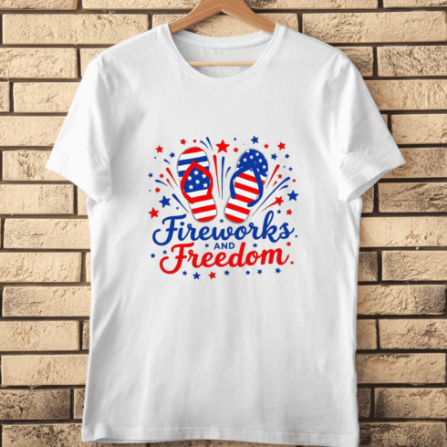 4th of July Celebration Silhouette T-Shirt Design cover image.