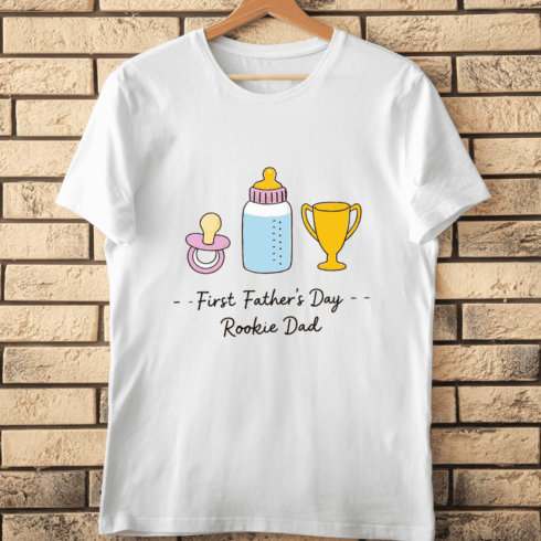 Funny First Time Father T-Shirt Design cover image.