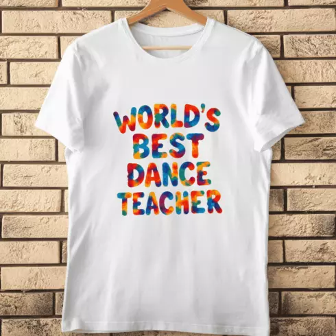 Colorful Dance Teacher Appreciation T-Shirt Design cover image.