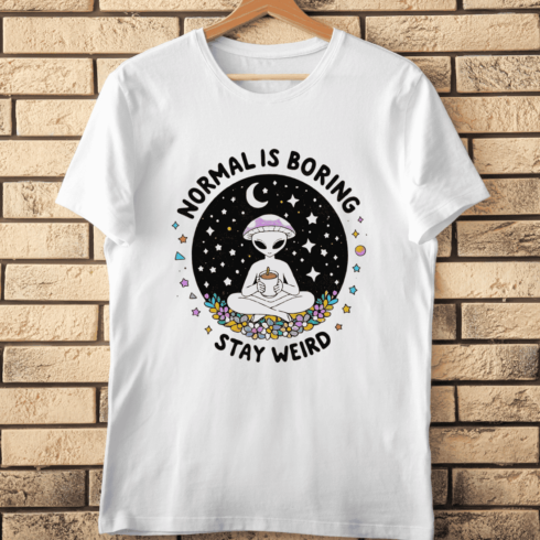 Psychedelic Alien Mushroom Flower T-Shirt Design cover image.