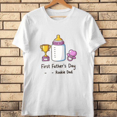 New Dad Celebration T-Shirt Design cover image.