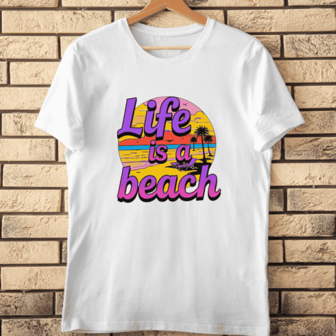 Life is a Beach Retro T-Shirt Design cover image.