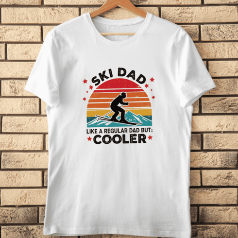Father's Day Winter Sports T-Shirt Design cover image.