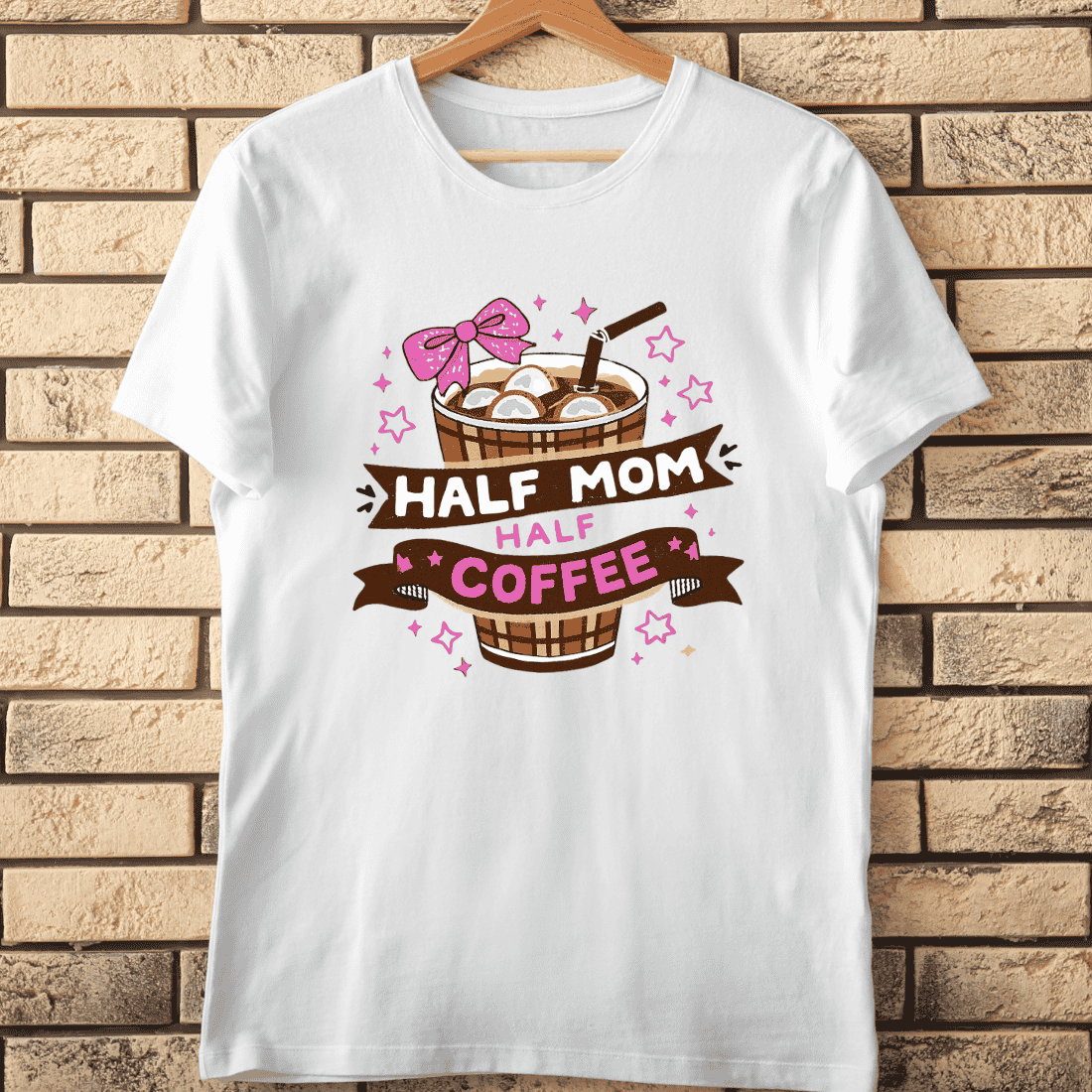 Coffee Loving Mom Racing T-Shirt Design cover image.