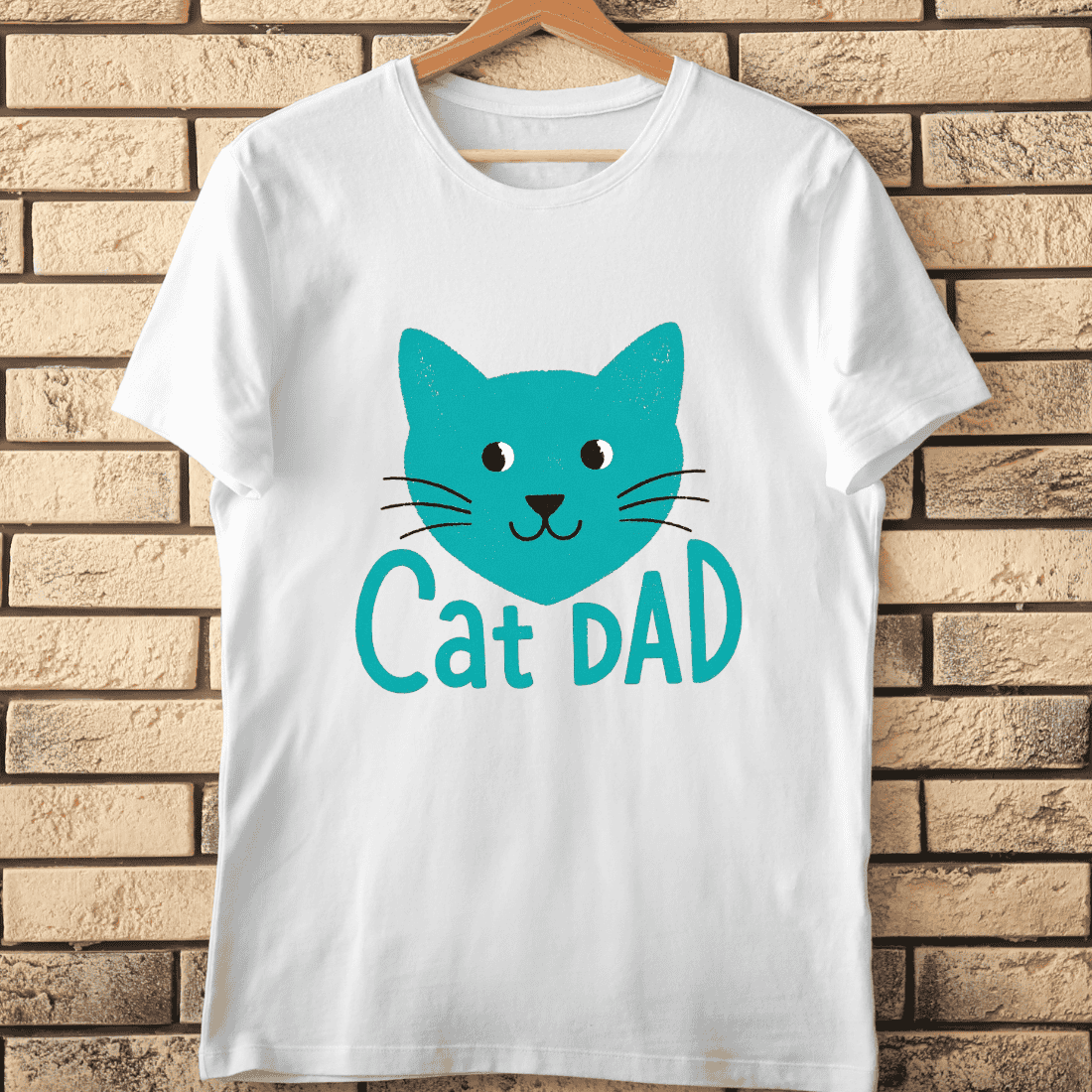 Happy Cat Face for Dads T-Shirt Design cover image.