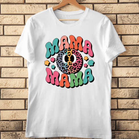 Colorful Retro Mama T-Shirt Design cover image.