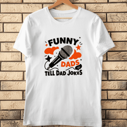 Father's Day Dad Jokes Microphone T-Shirt Design cover image.