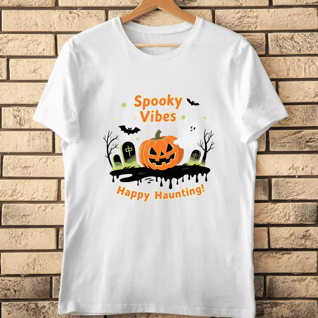 Spooky Vibes T-Shirt Design cover image.