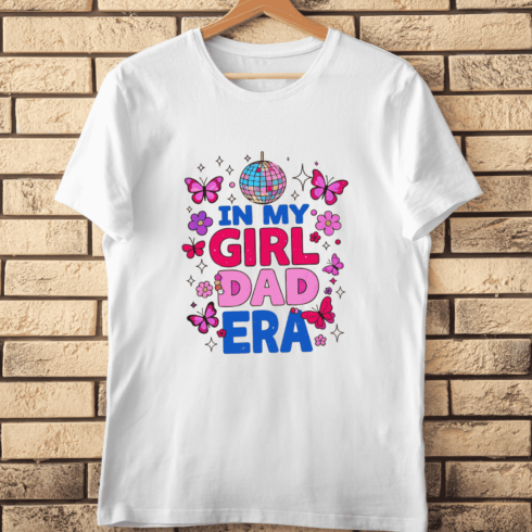 Modern Girl Dad Era T-Shirt Design cover image.