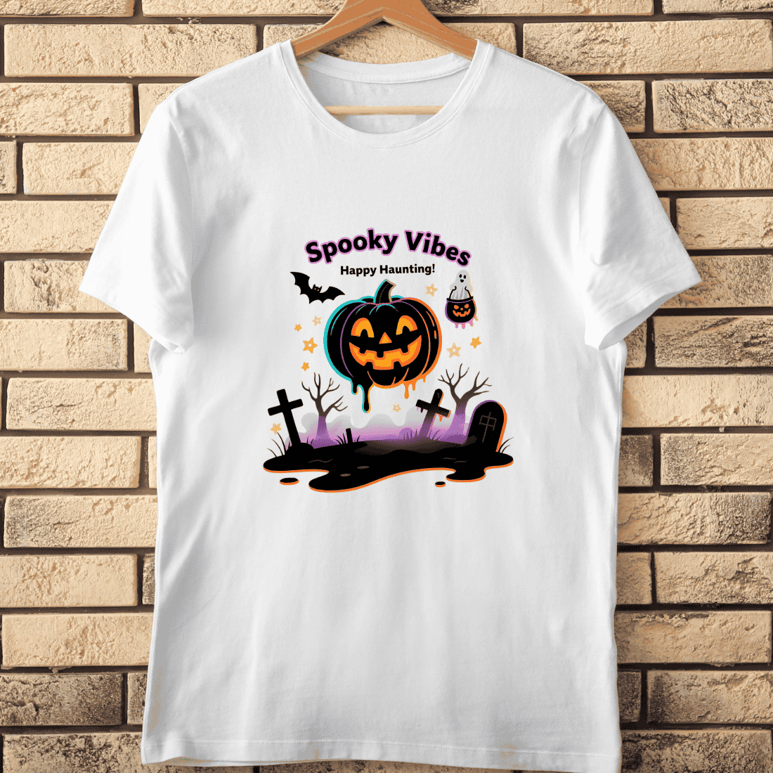 Cute Spooky Night T-Shirt Design cover image.