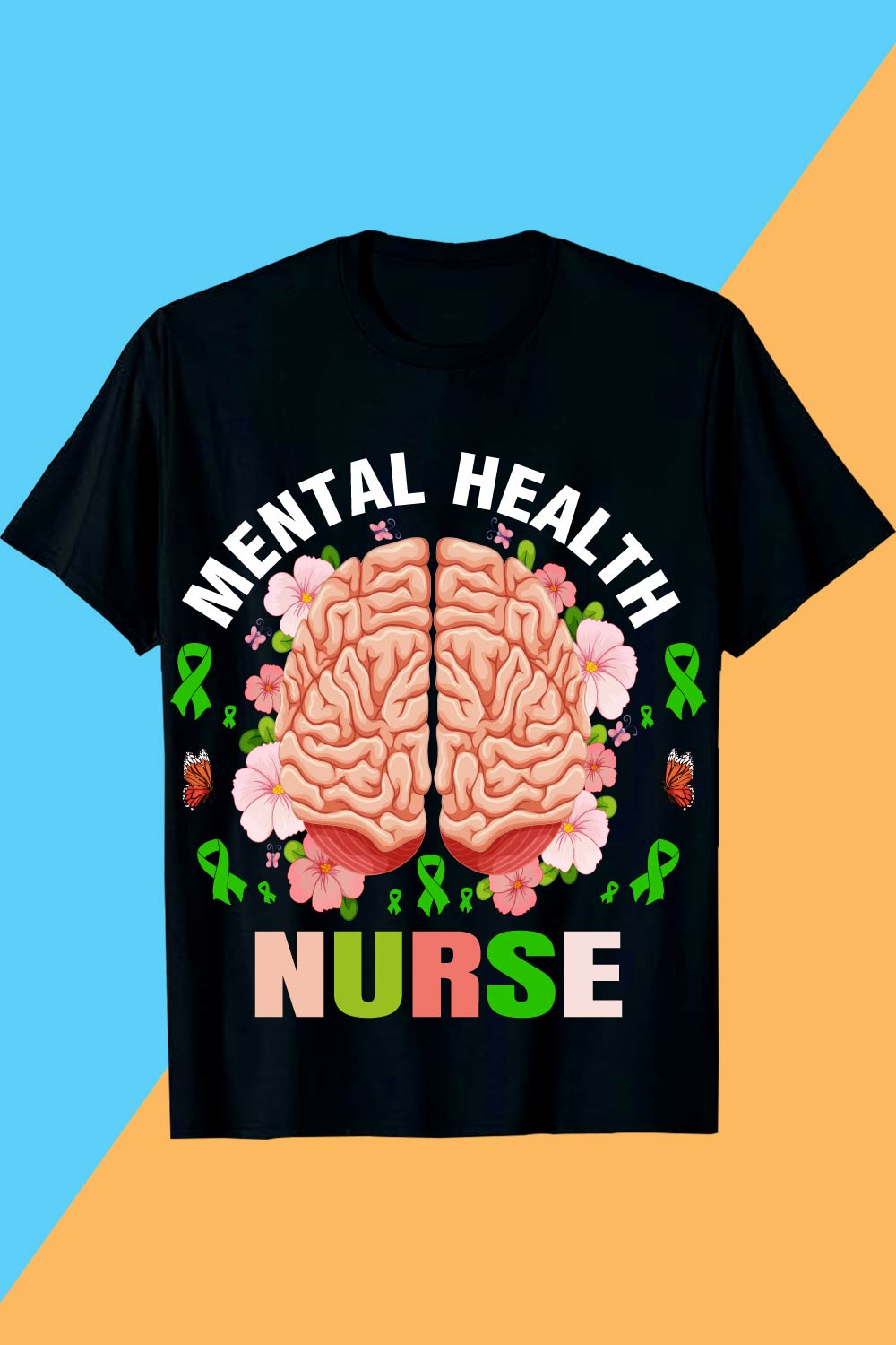 MENTAL HEALTH NURSE Mental Health T-shirt Design Awareness SVG pinterest preview image.