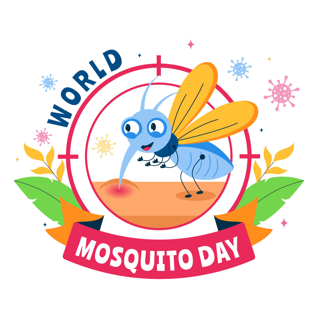 10 World Mosquito Day Illustration preview image.