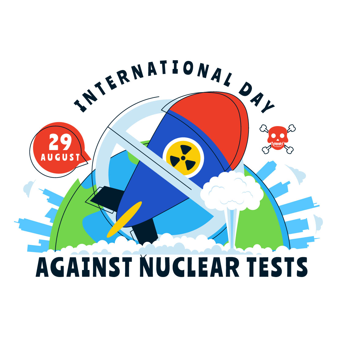 10 Day of Against Nuclear Tests Illustration preview image.