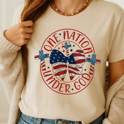 One Nation Under God 4th of July SVG PNG cover image.