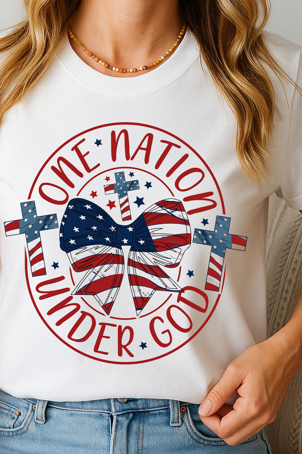 One Nation Under God 4th of July SVG PNG pinterest preview image.
