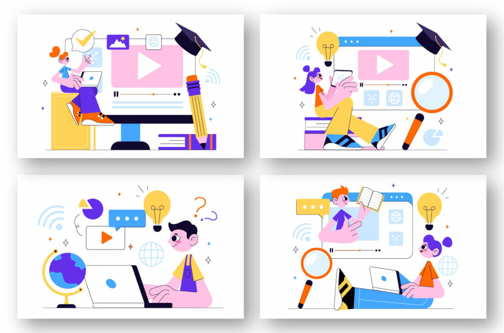 10 Online Learning Platform Illustration - MasterBundles