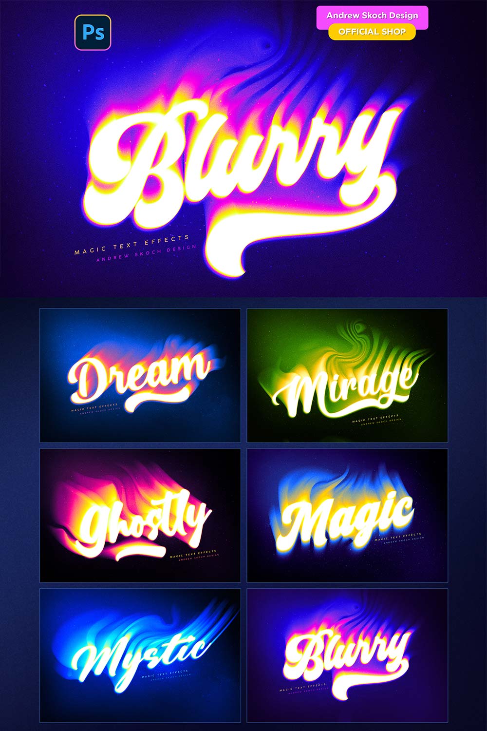 Mystic Blur Text Effects pinterest preview image.
