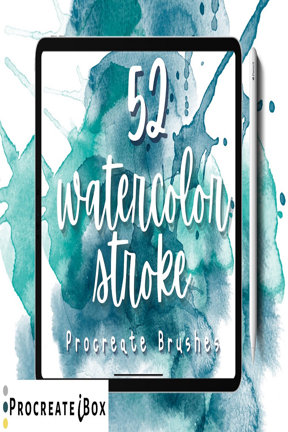 33 Colored pencil Procreate brushes with color swatches pinterest preview image.