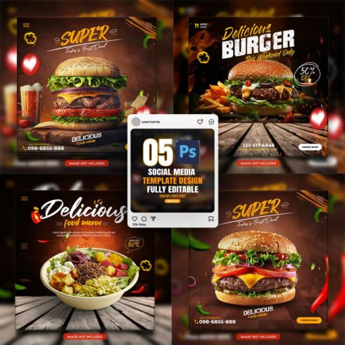 05 Unique & Professional social media post or web banner template design cover image.