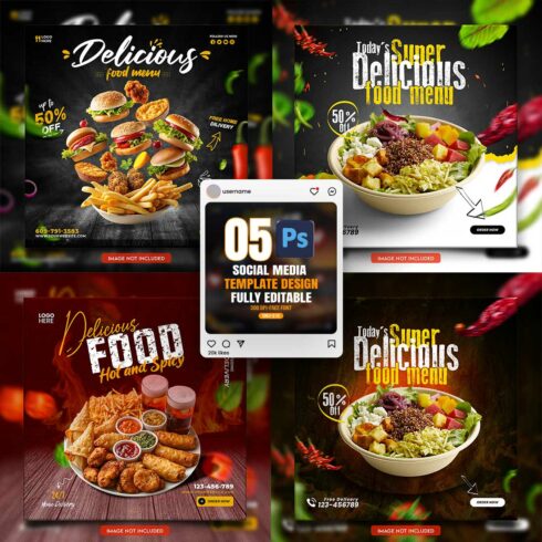 05 Unique & Professional social media post or web banner template design cover image.