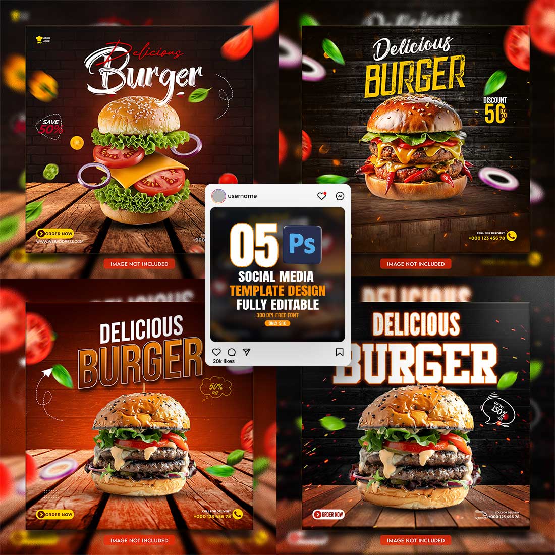 05 Unique & Professional social media post or web banner template design cover image.