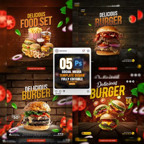 05 Unique & Professional social media post or web banner template design cover image.