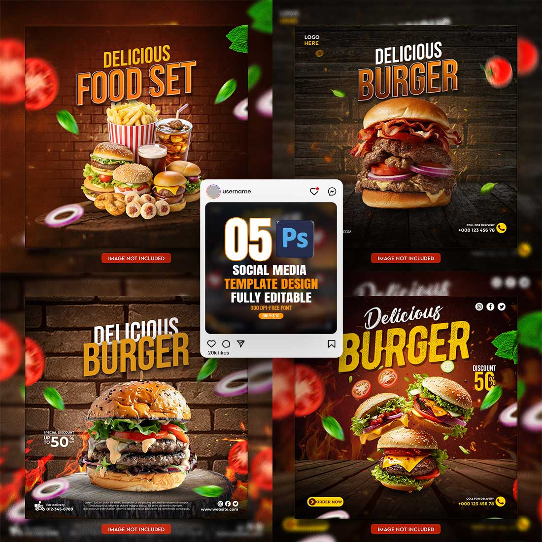 05 Unique & Professional social media post or web banner template design cover image.