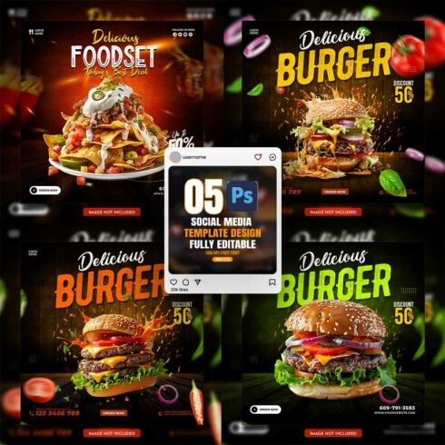 05 Unique & Professional social media post or web banner template design cover image.