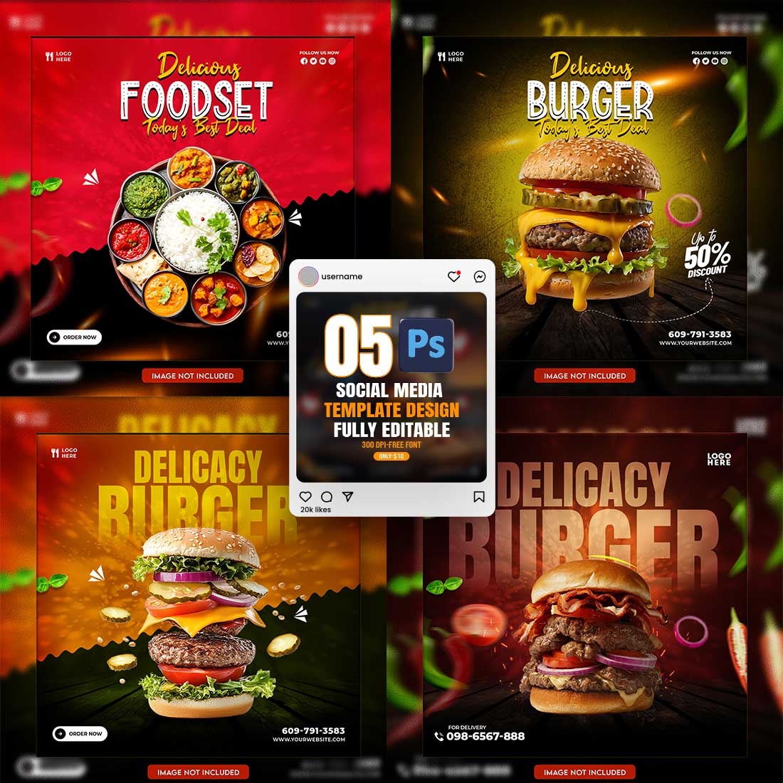 05 Unique & Professional social media post or web banner template design cover image.