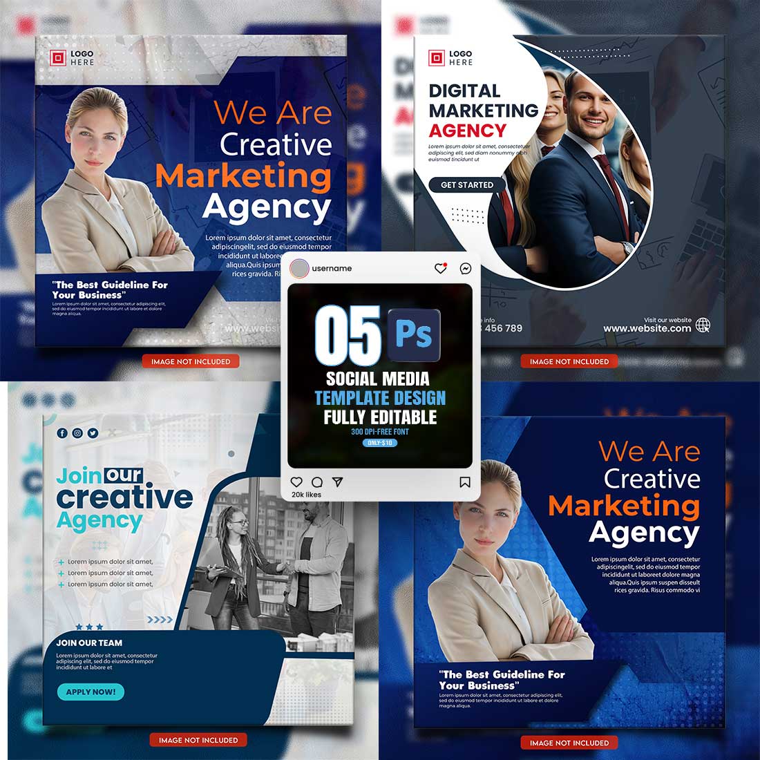 social media banner or post template bundles fully editable cover image.