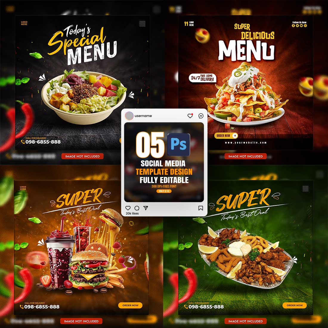 05 Unique & Professional social media post or web banner template design cover image.