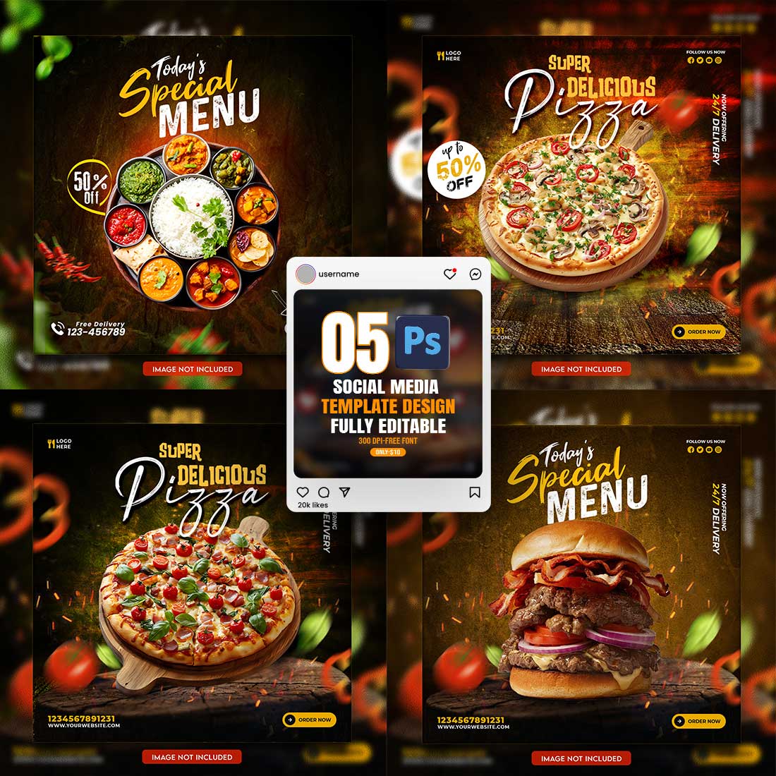 05 Unique & Professional social media post or web banner template design cover image.