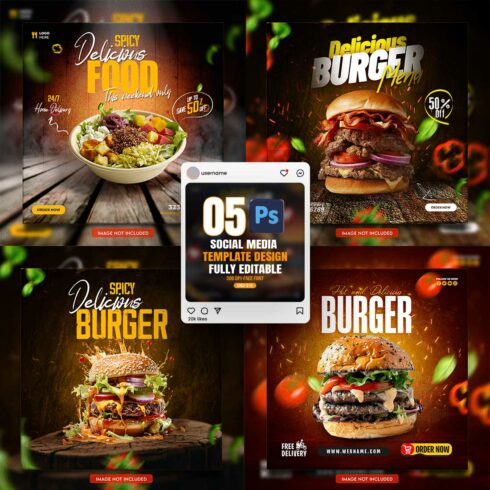05 Unique & Professional social media post or web banner template design cover image.