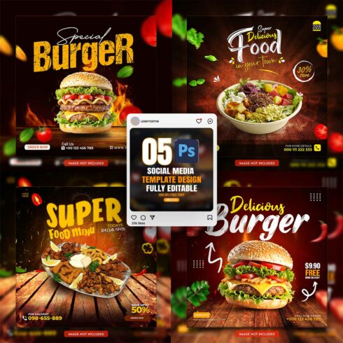 05 Unique & Professional social media post or web banner template design cover image.