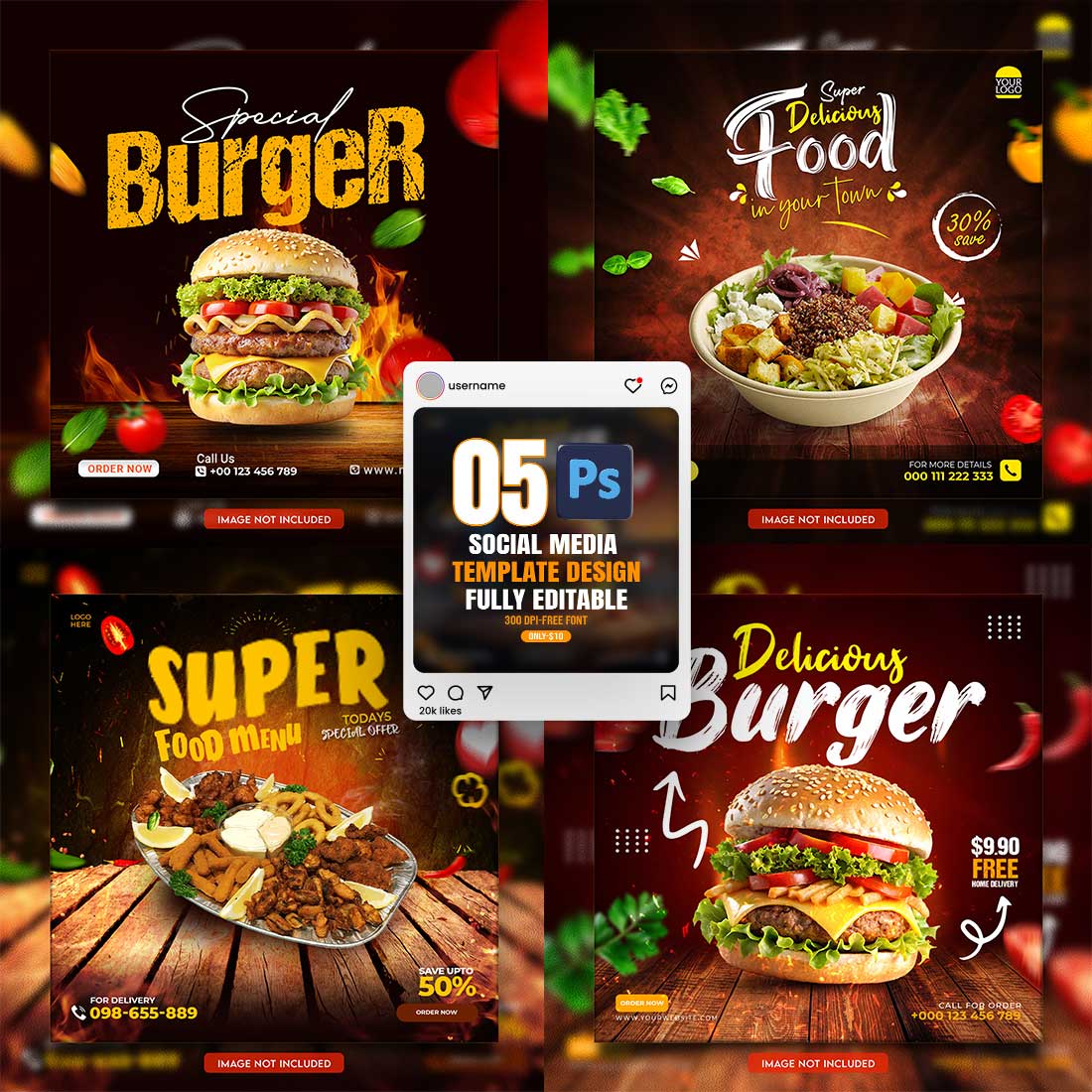 05 Unique & Professional social media post or web banner template design cover image.