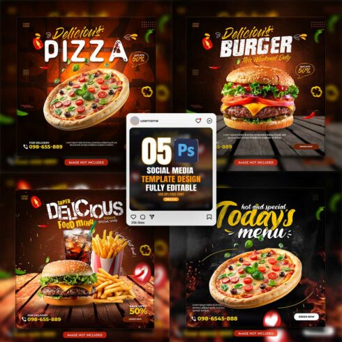 05 Unique & Professional social media post or web banner template design cover image.