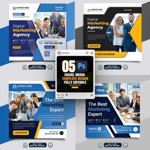 social media banner or post template bundles fully editable cover image.