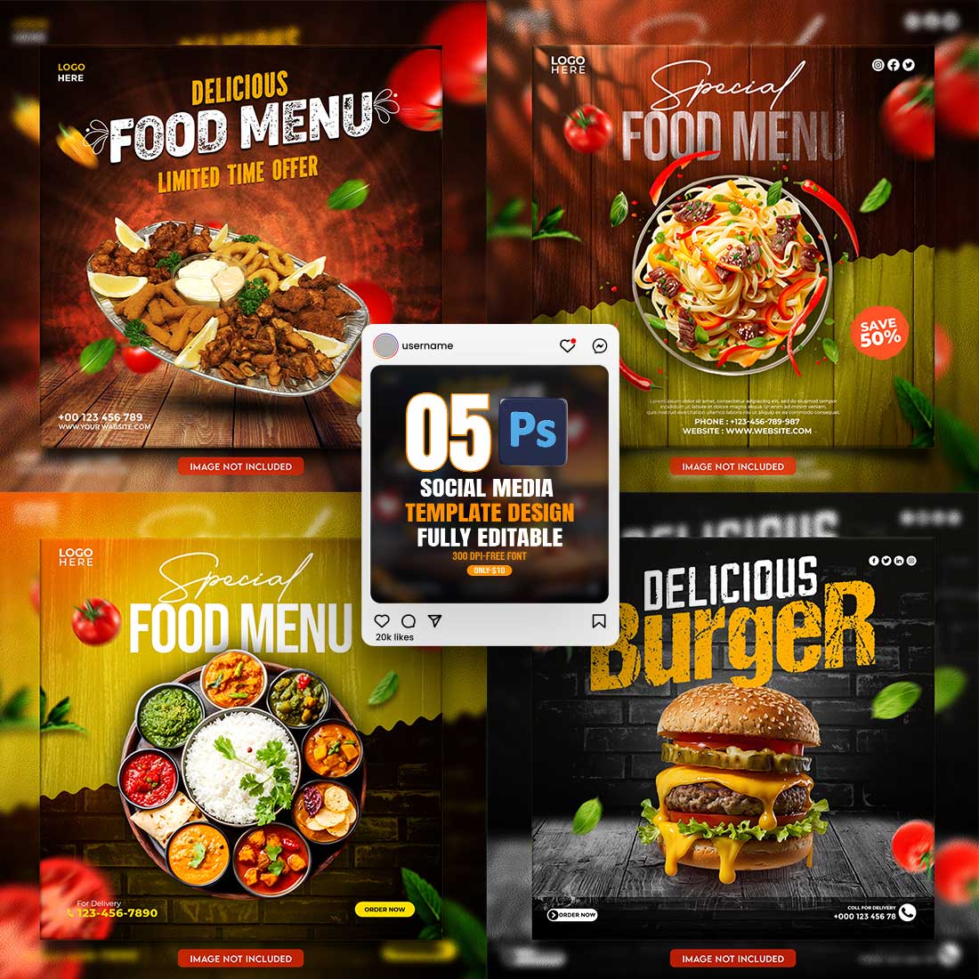05 Unique & Professional social media post or web banner template design cover image.