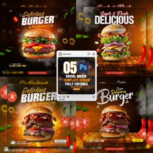 05 Unique & Professional social media post or web banner template design cover image.