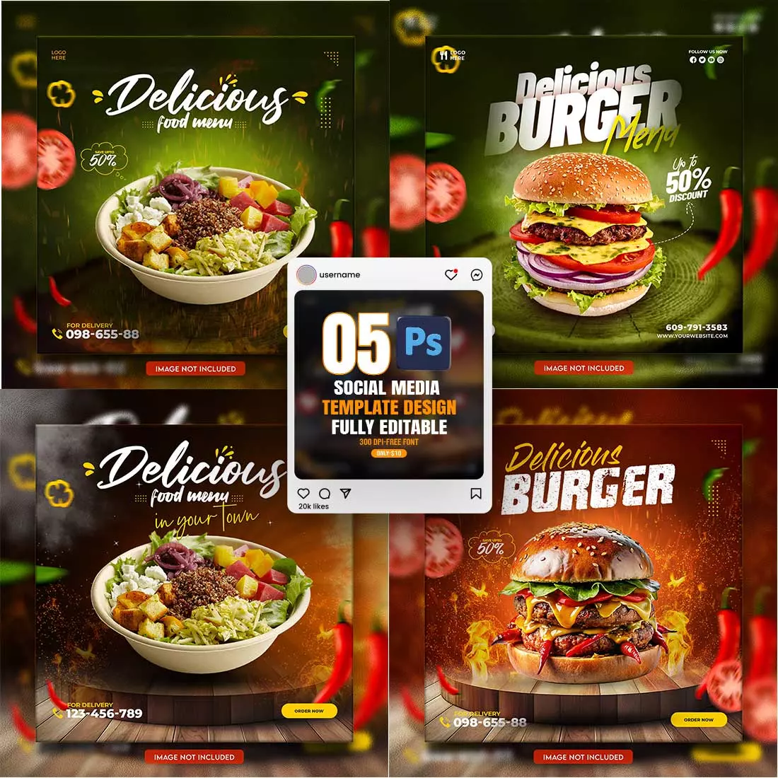 05 Unique & Professional social media post or web banner template design cover image.