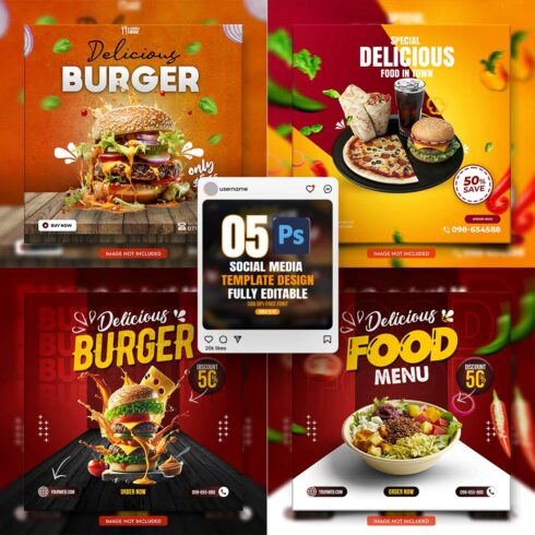 05 Unique & Professional social media post or web banner template design cover image.