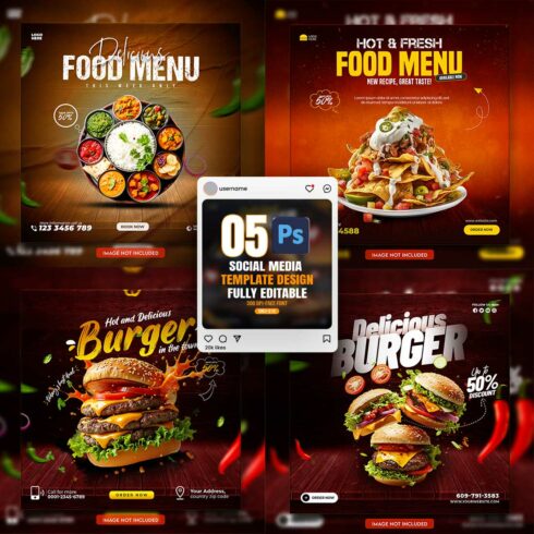 05 Unique & Professional social media post or web banner template design cover image.
