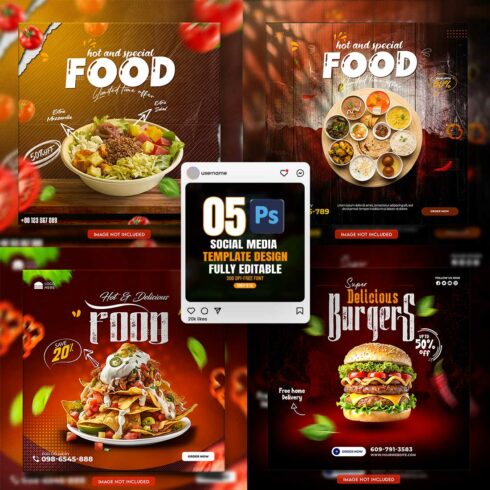 05 Unique & Professional social media post or web banner template design cover image.